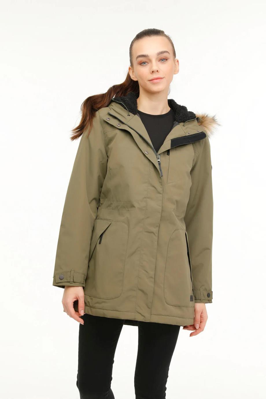 LUMBERJACK-GİYİMLUMBERJACK KAPÜŞONLU HAKİ KADIN MONT  WL-JANE-2K4