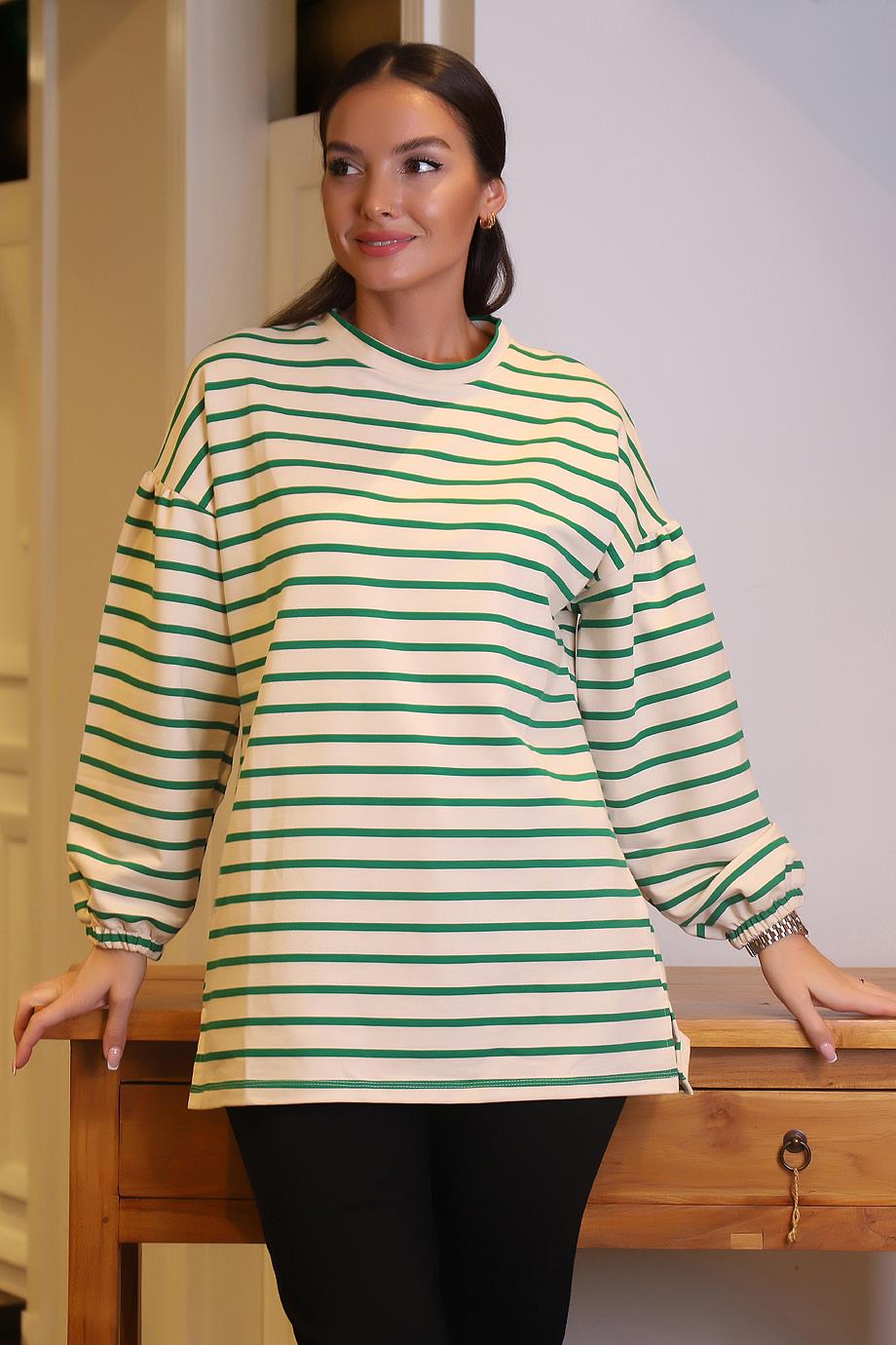 MAGAZİN6952-2K4 MAGAZİN SWEATÇİZGİLİ BENETTON