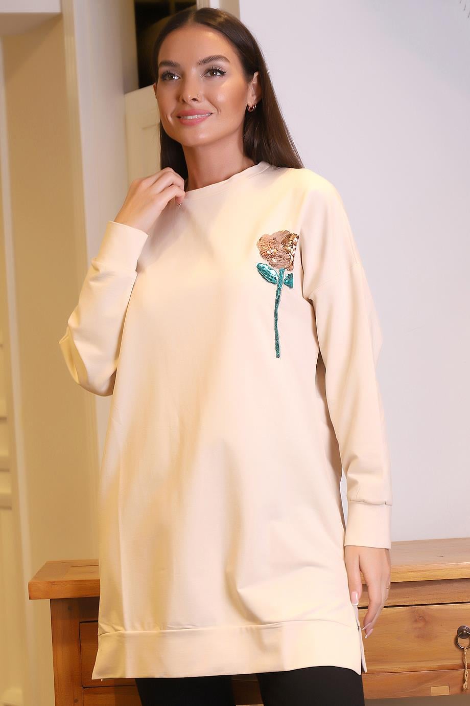 MAGAZİN6972-2K4 MAGAZİN SWEATBEJ