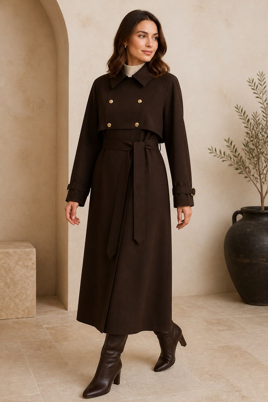MASSİMO DONNA-İHYA803-2K7 M.DONNA TRENCH-KAHVE