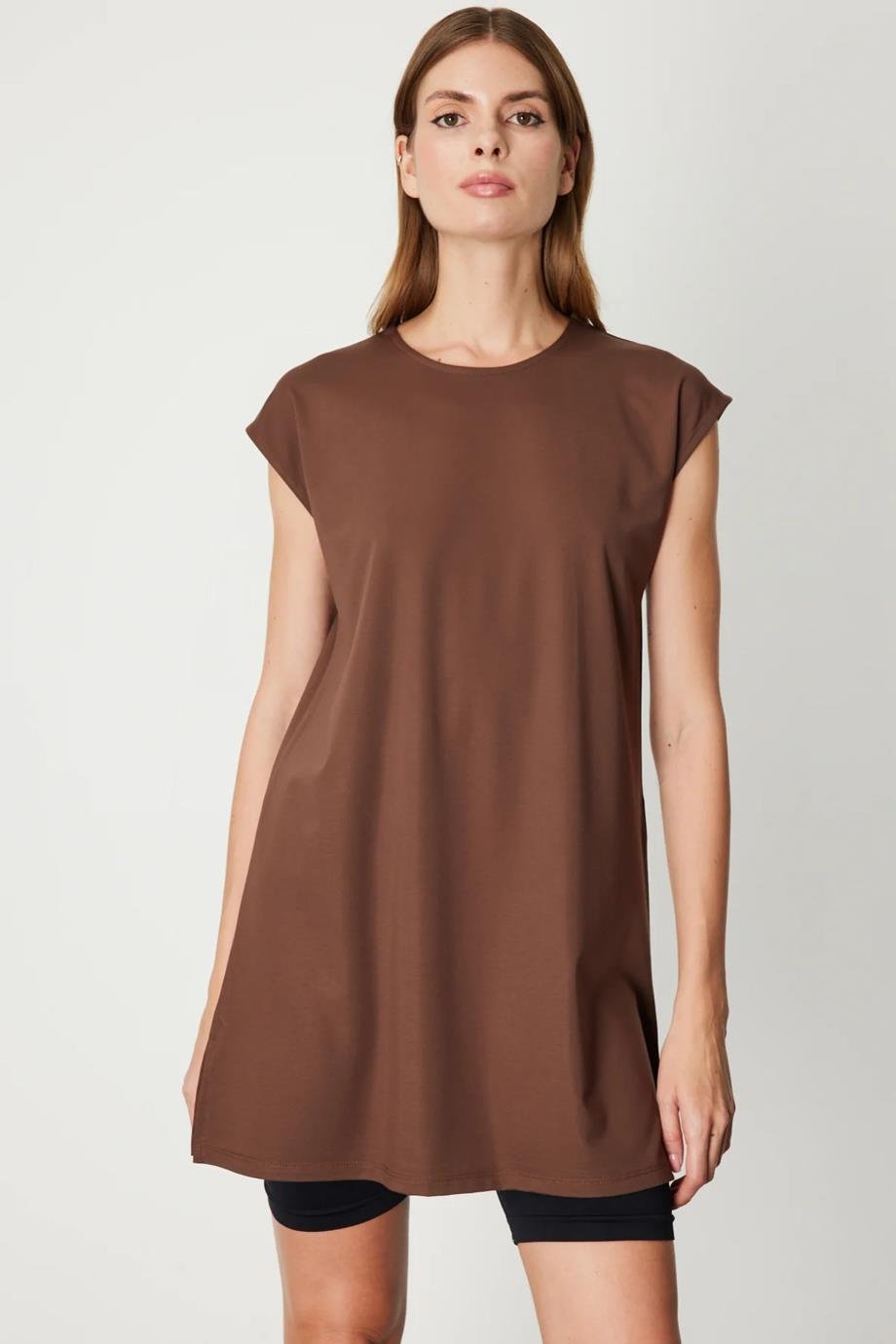 ONTEKS61419-2K6 ONTEKS TUNİK-KAHVE