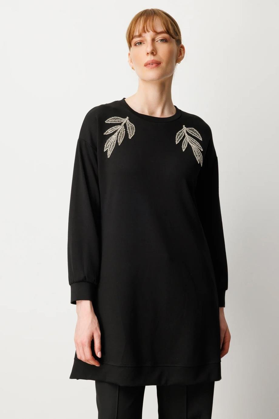 ONTEKS66432-2K6 ONTEKS TUNİK-SİYAH