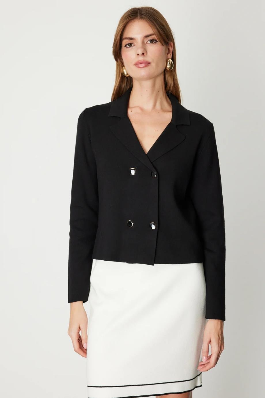 ONTEKS69506-2K6 ONTKES CEKET-SİYAH