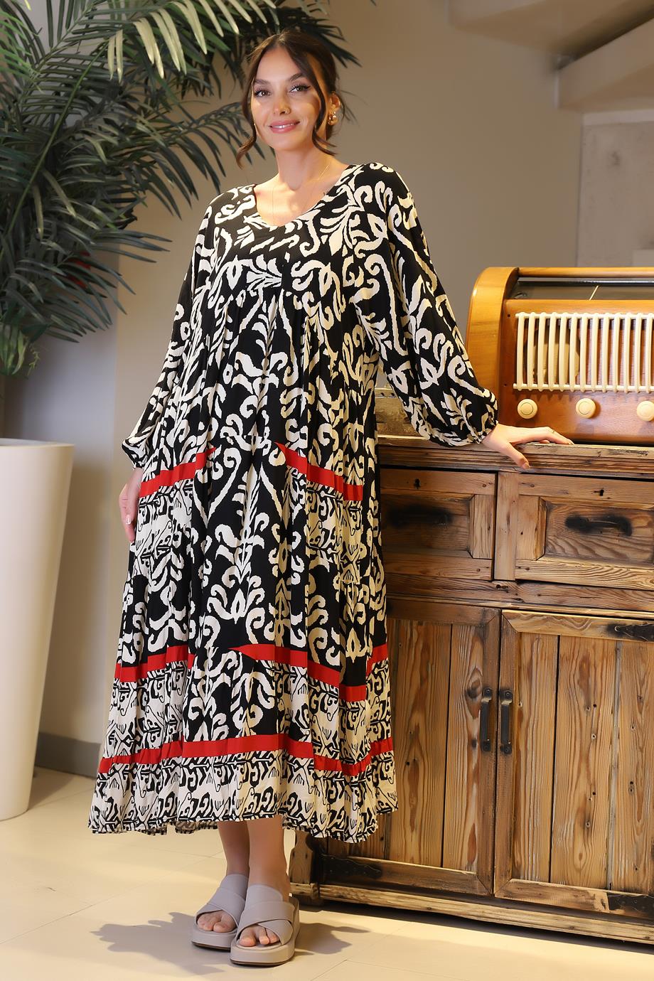 PARK MODA10647-2Y4 PARK MODA ELBİSESİYAH