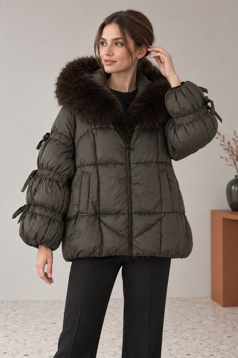 ROBİN-GEZİCİKadın Haki Mont D99813-2K7