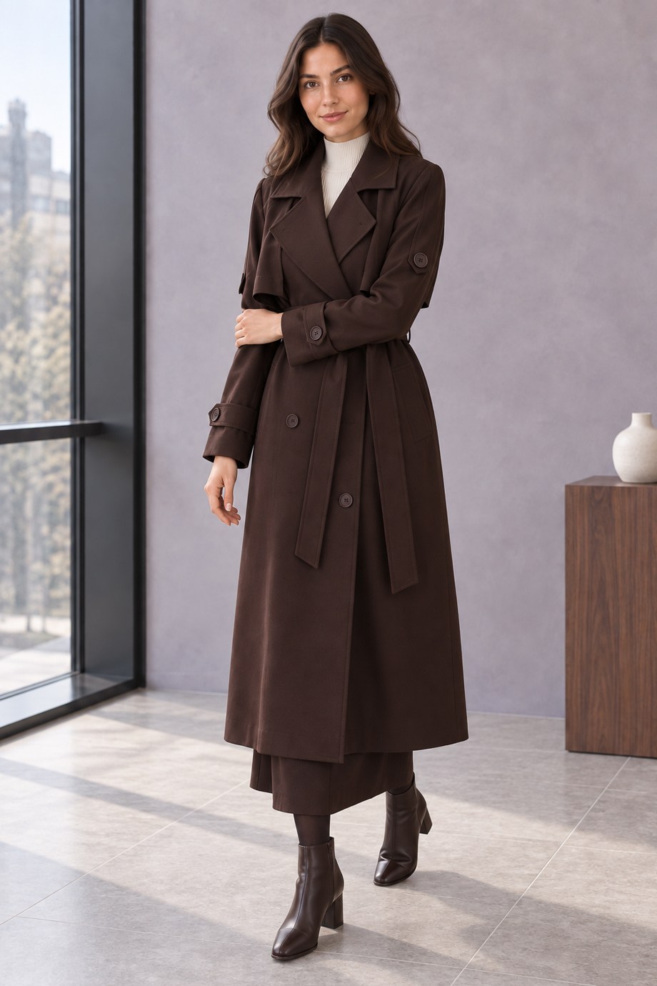 SOUL32553-2K7 SOUL TRENCH-KAHVE