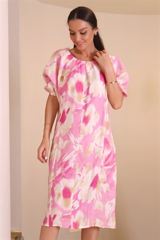 26257-2Y1 BEBE PLUS ELBİSEPEMBE