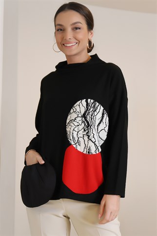 BZT-0095-2K3 BIZE FASHION KAZAKSİYAH EKRU