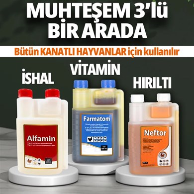 3lü Set Farmatom Vitamin-Neftor Hırıltı-Alfamin İshal