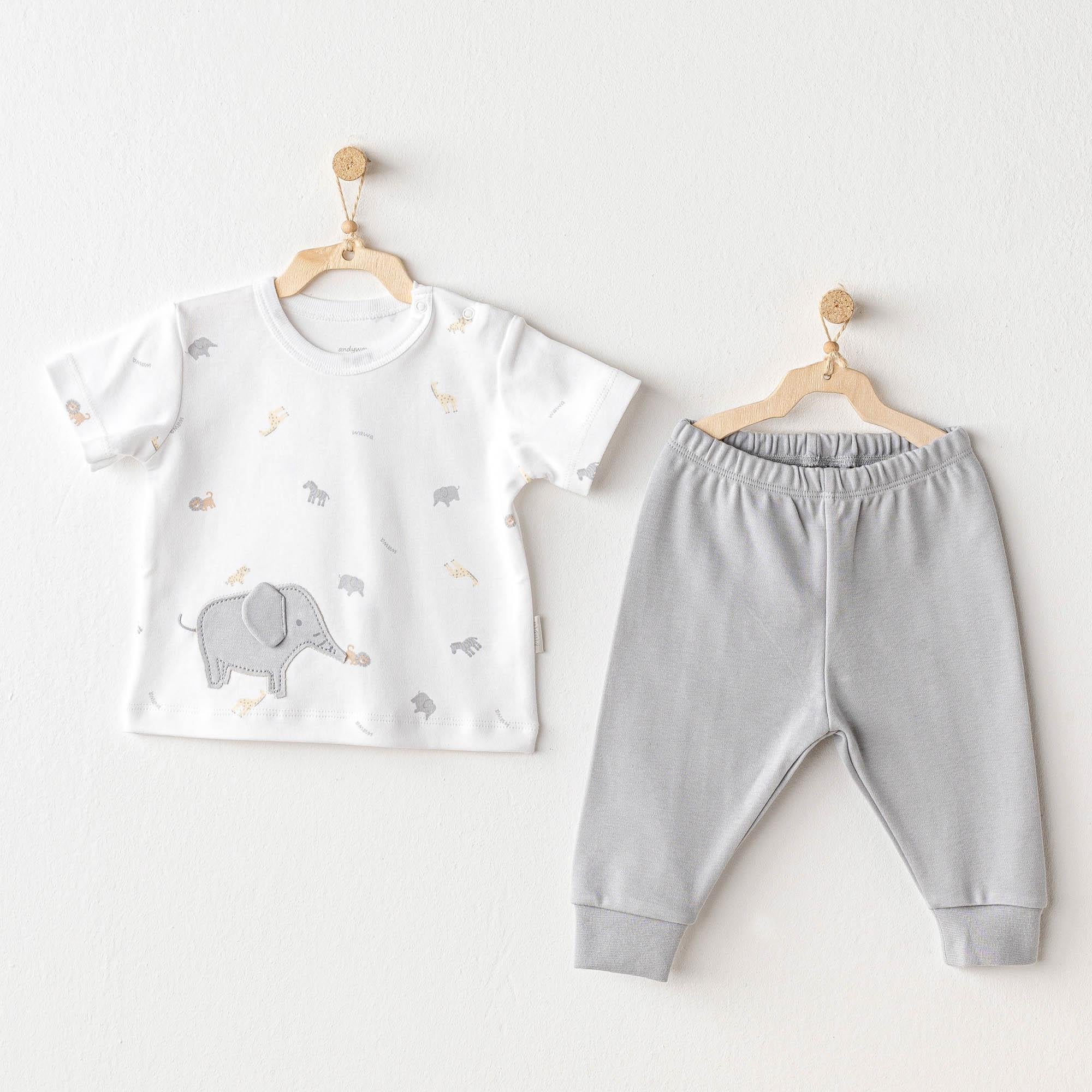 ANW-AC25809Erkek Bebek Takım 2 Parça Set Little King AC25809