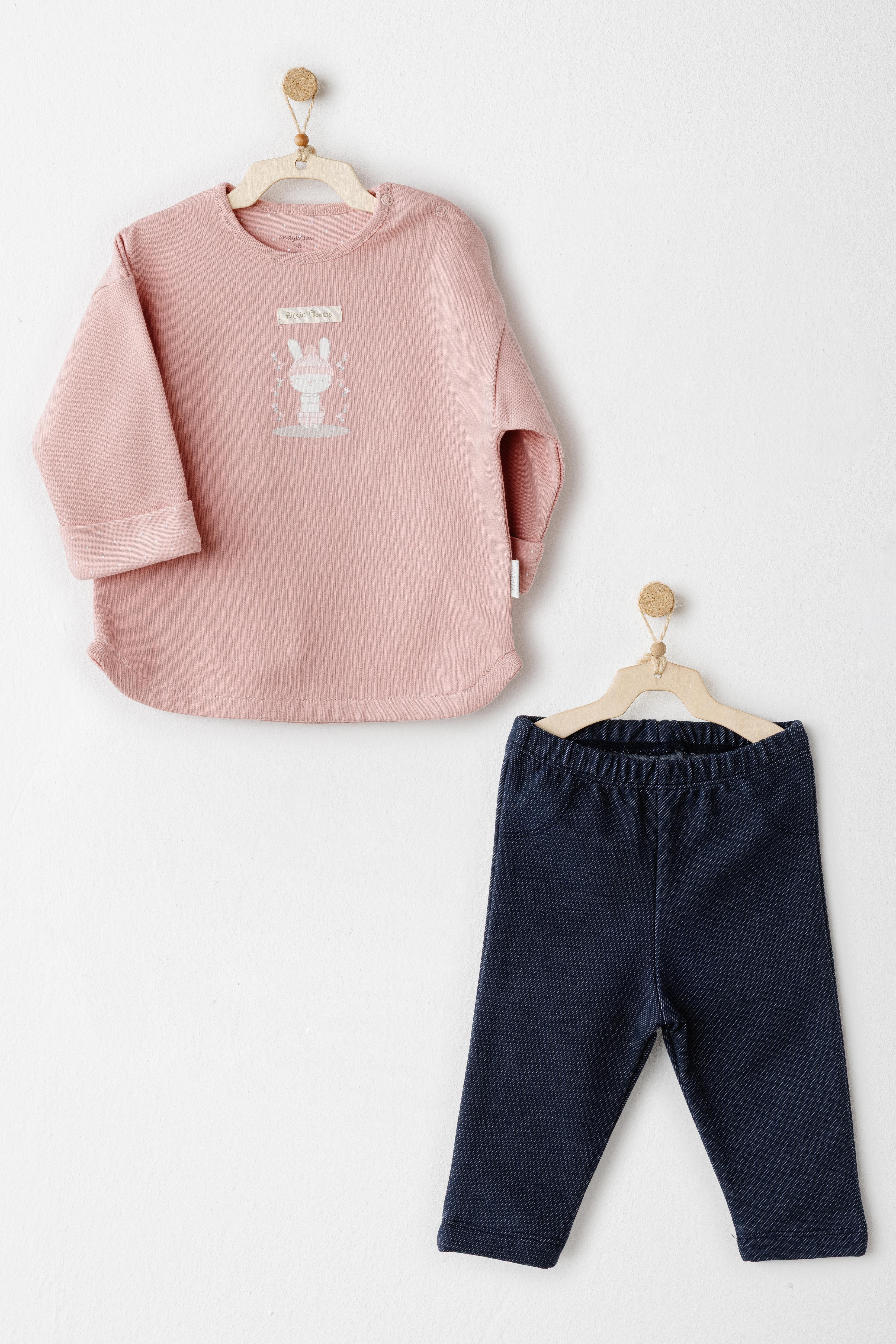 ANW-AC26087Kız Bebek Takım 2 Parça Set Mon Petıt Amour AC26087