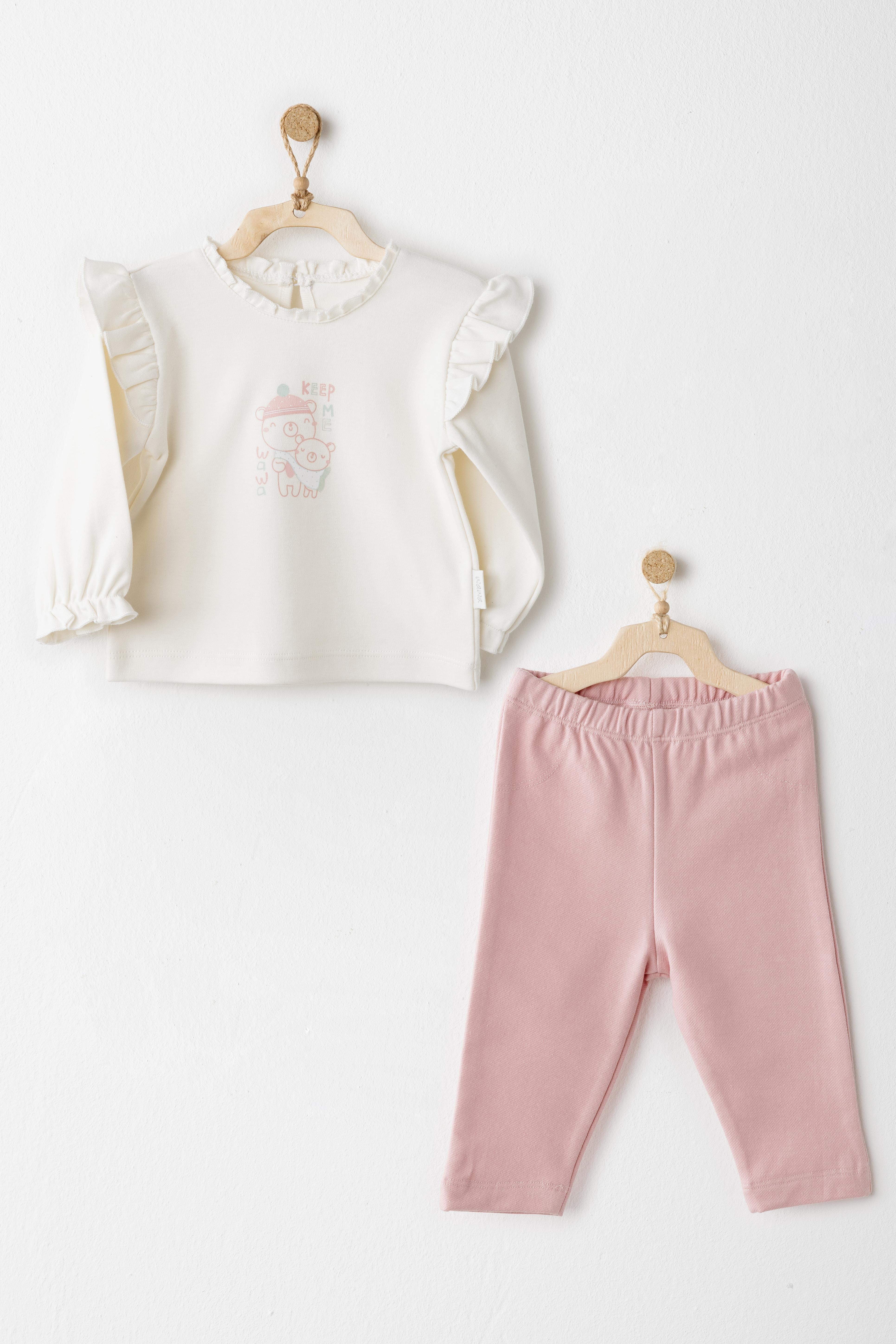 ANW-AC26088Kız Bebek Takım 2 Parça Set Mon Petıt Amour AC26088