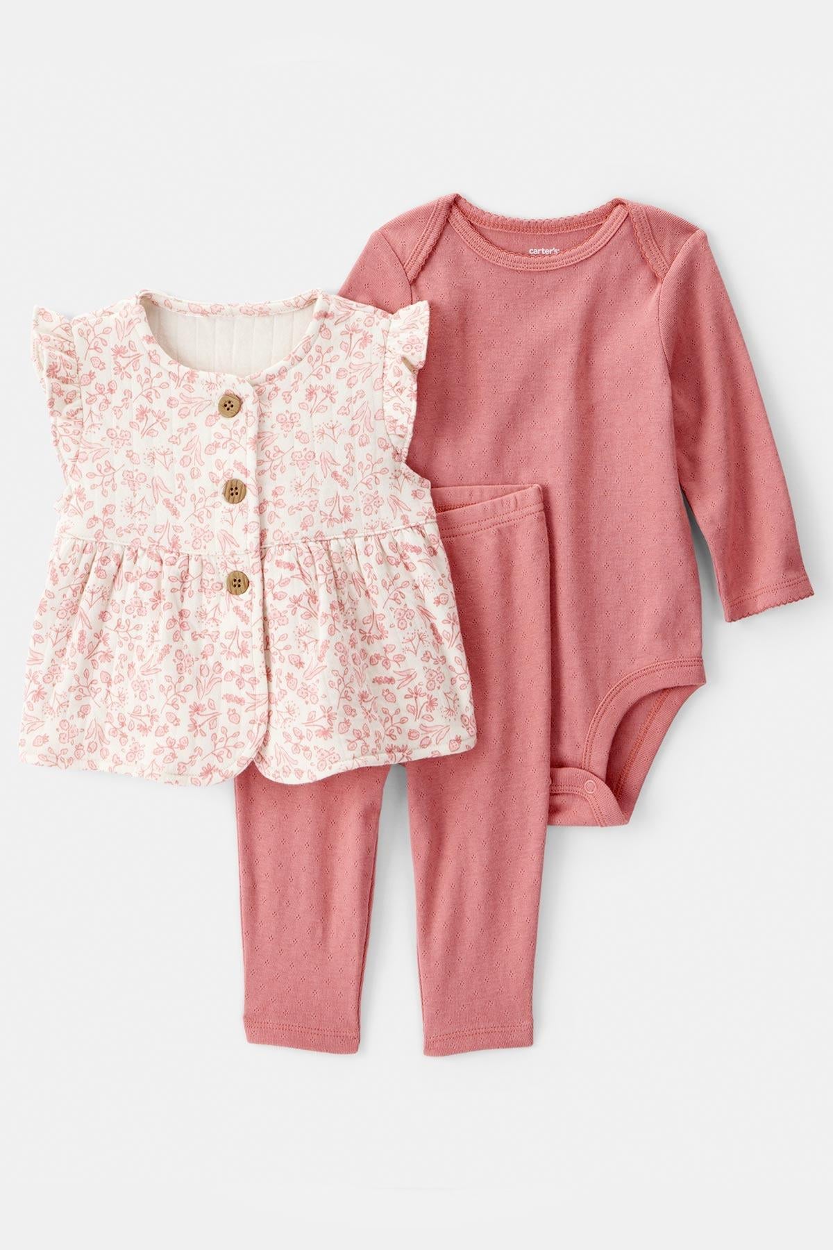 CTR-1T268210Kız Bebek Yelekli Set CTR-1T268210