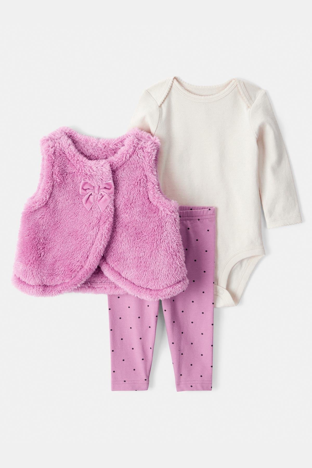 CTR-1T751610Kız Bebek Yelekli Set CTR-1T751610