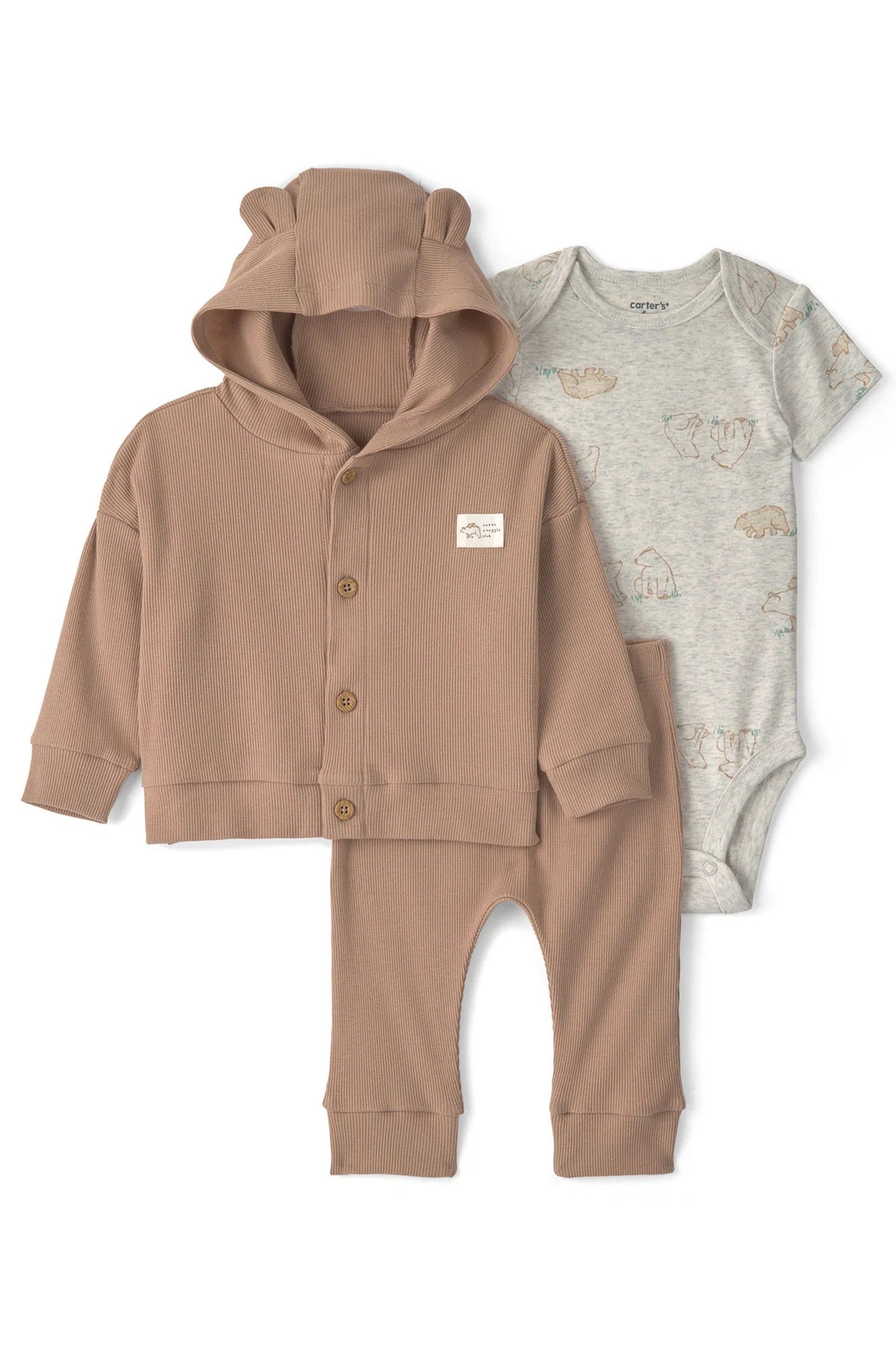 CTR-1V420710Layette Erkek Bebek 3'lü Hırkalı Set CTR-1V420710