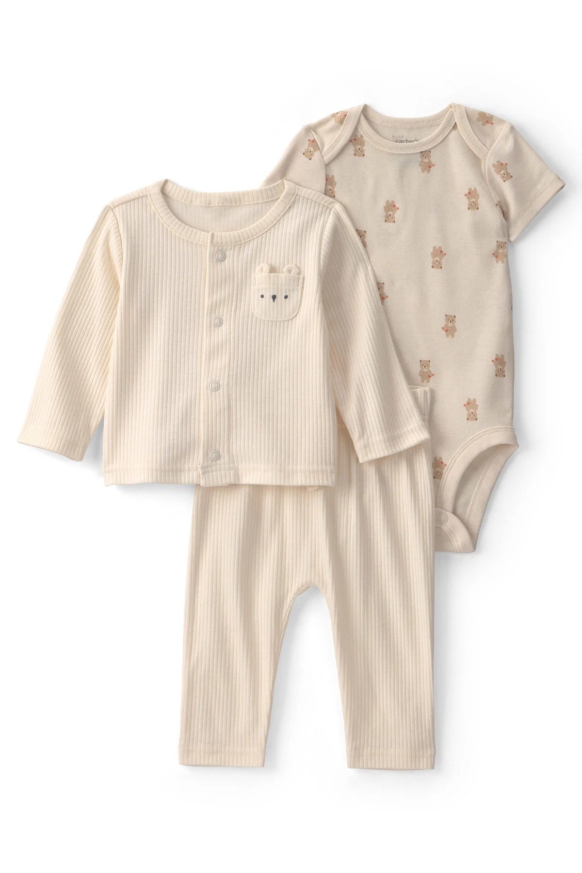 CTR-1V828110Layette Erkek Bebek 3'lü Hırkalı Set CTR-1V828110