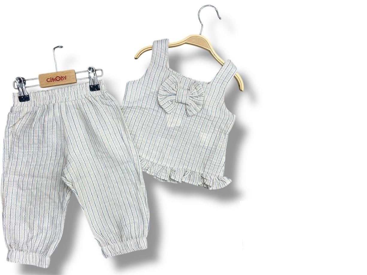 CKB-CK50563Fiyonklu Kız Bebe Bluz+Pantolon Takım CK50563