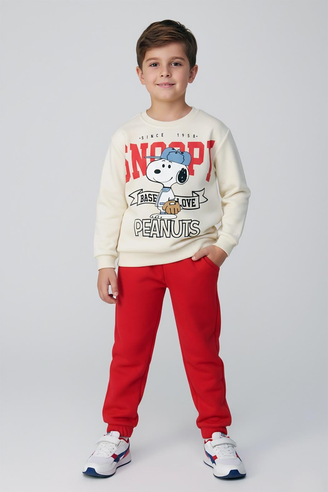 DMB-4141Erkek Çocuk Snoopy Baskılı Eşofman Takım DMB-4141