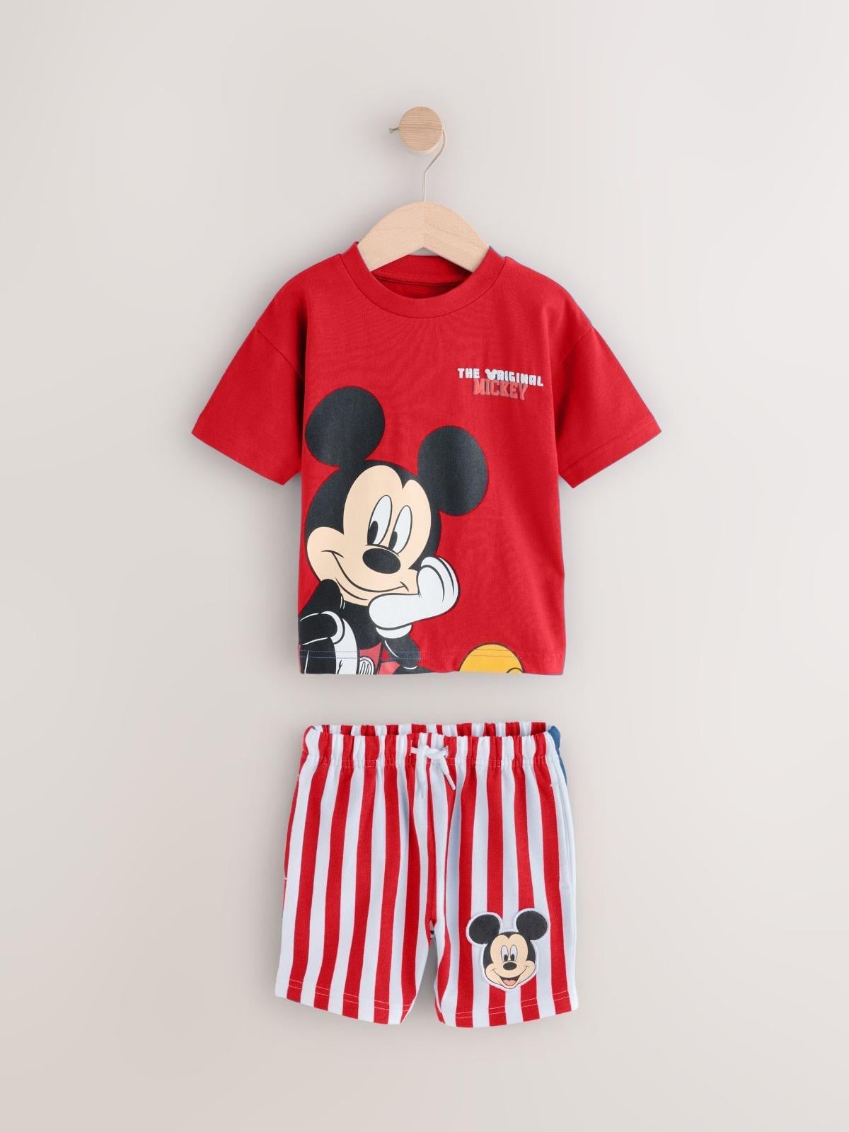 NBK-34130Erkek Çocuk Mickey Çizgili Şortlu Takım