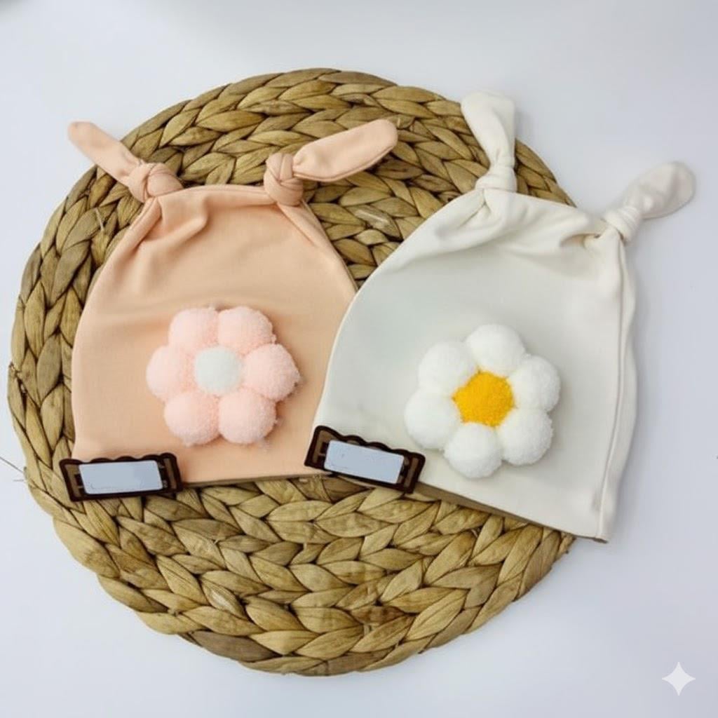 MNE-30315Kız Bebek Çiçekli Bere MNE-30315