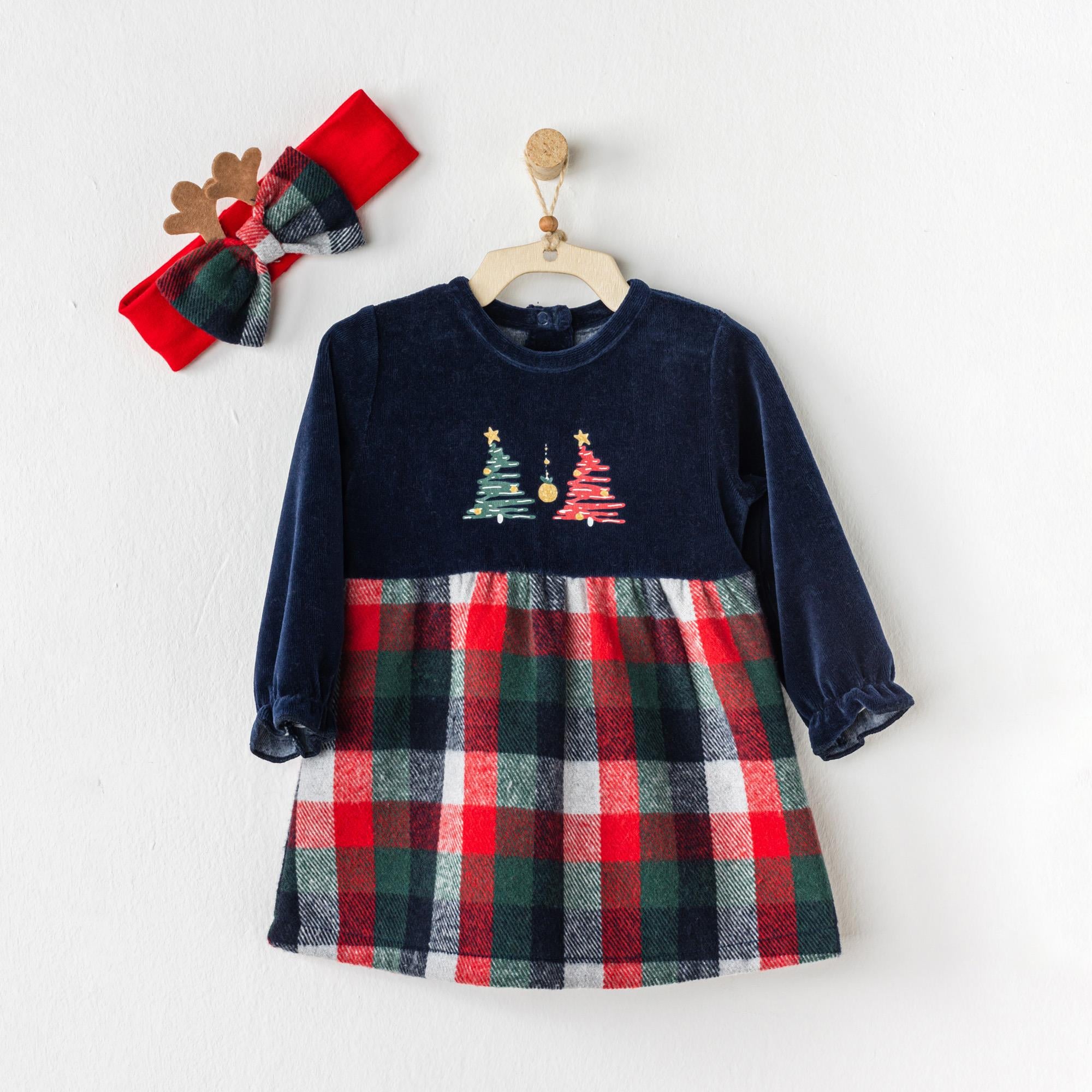 ANW-AC24428Andywawa New Year Kız Bebek Elbise Takımı