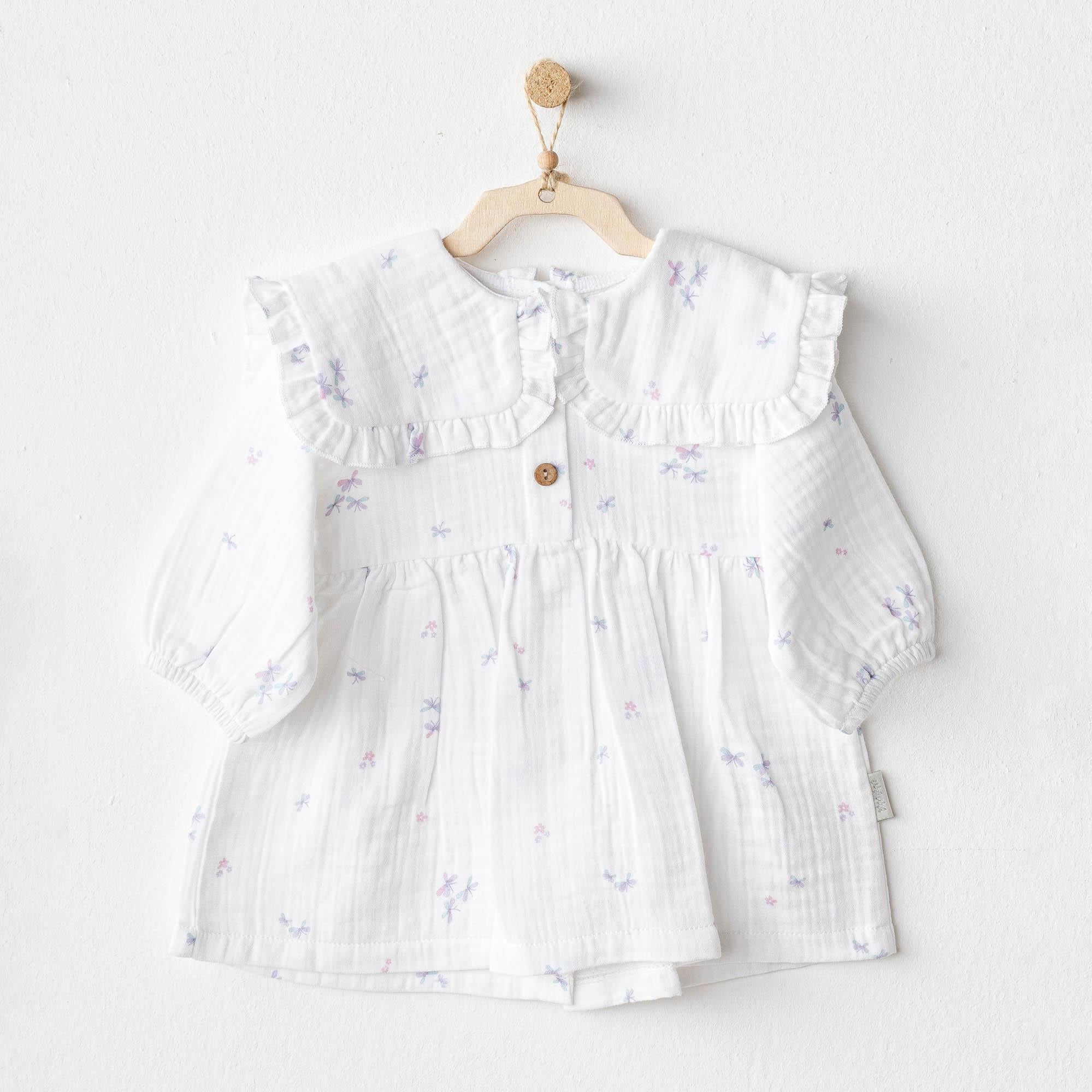 ANW-AC25585Kız Bebek Elbise Dress Magical Butterfly Muslin AC25585