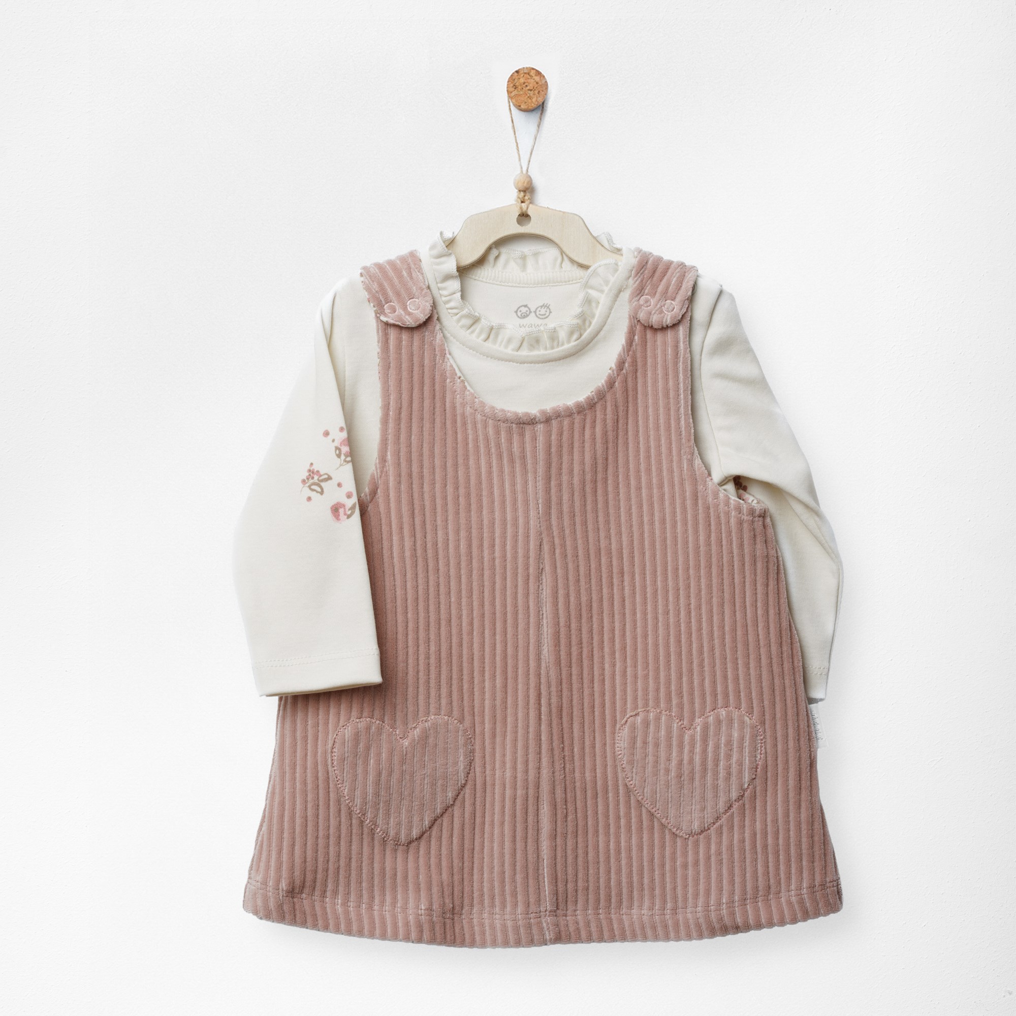 ANW-AC27084Kız Bebek Elbise Takım Dress Set Velvet Blossoms ANW-AC27084