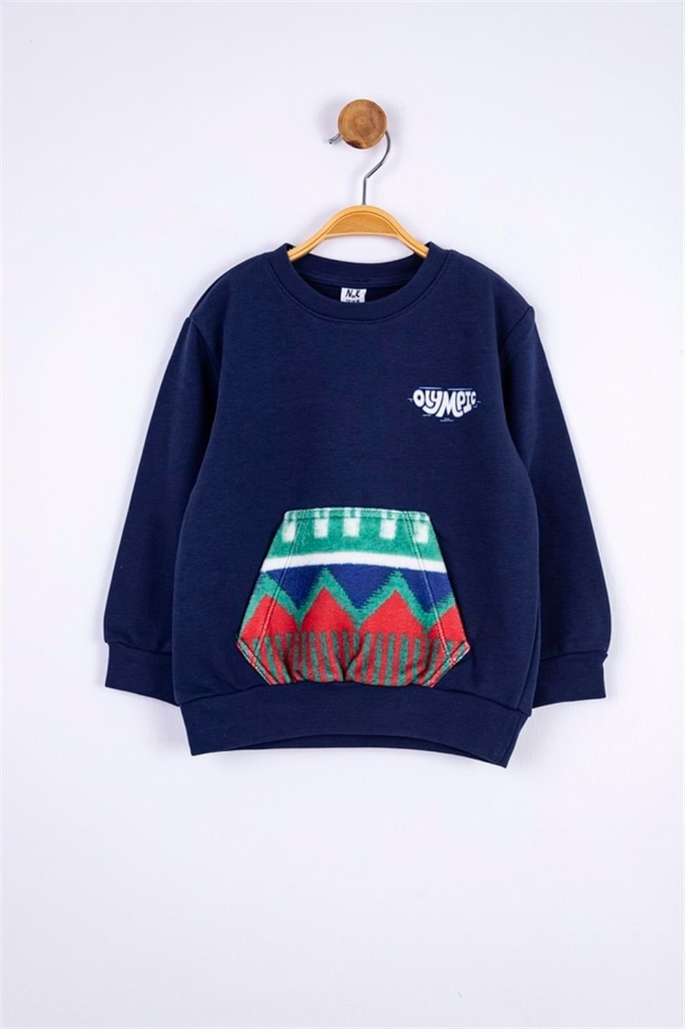NK-45611Erkek Bebek Etnik Cepli Sweat