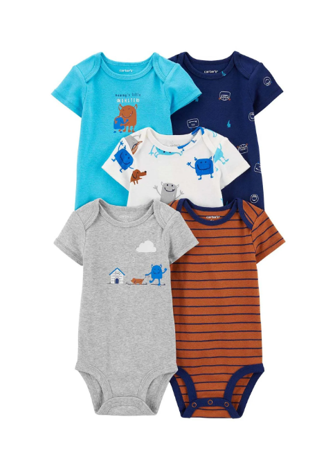 CTR-1Q124510Layette Erkek Bebek 5'li Kısa Kollu Body 1Q124510