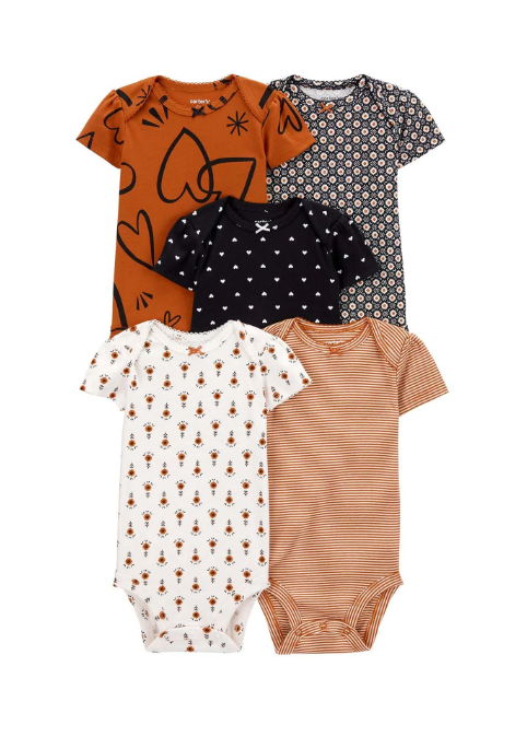 CTR-1Q124810Layette Kız Bebek 5'li Kısa Kollu Body 1Q124810