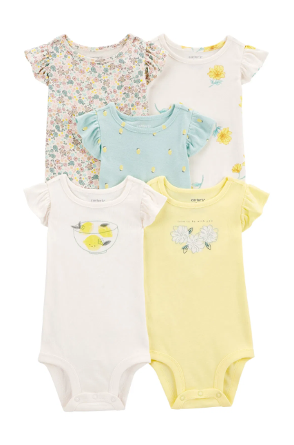 CTR-1S362610Layette Kız Bebek Kısa Kollu Body 5'li Paket 1S362610