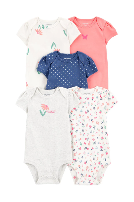 CTR-1S790210Layette Kız Bebek Kısa Kollu Body 5'li Paket 1S790210