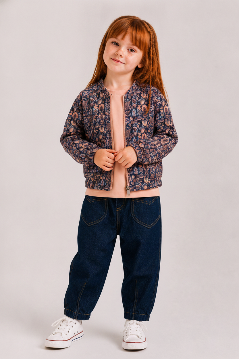 NK-32607-KKız Çocuk Kaftan Ceket NK-32607