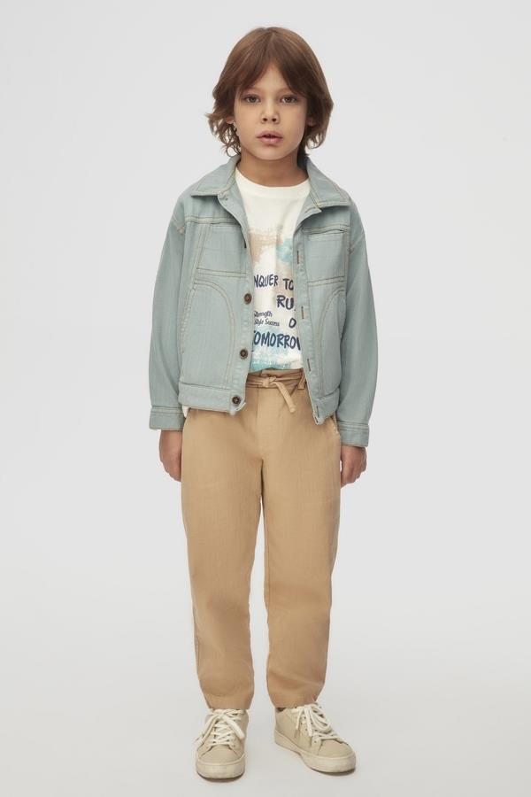 NKY-48540Erkek Çocuk Teal Ceket 48540