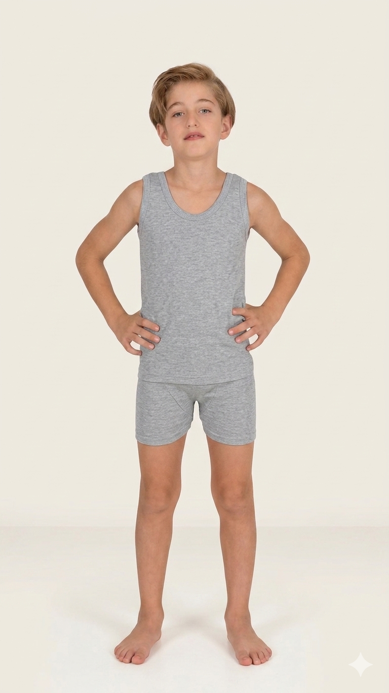 ELM-933Erkek Çocuk Atlet Boxer Takım ELM-933