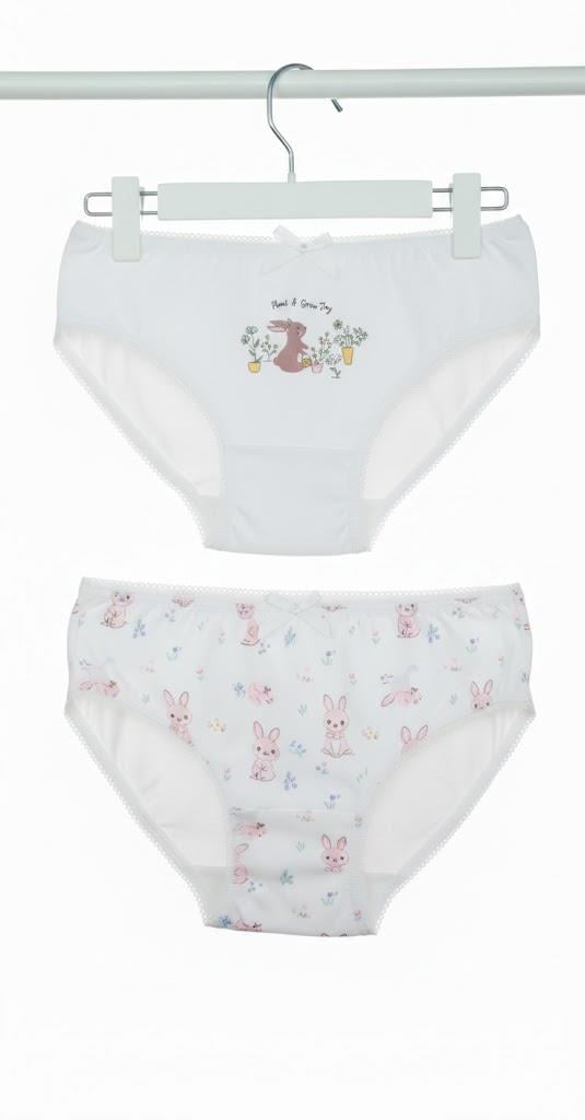 ELM-S04Kız Çocuk Tavşan 2'li Slip ELM-S04