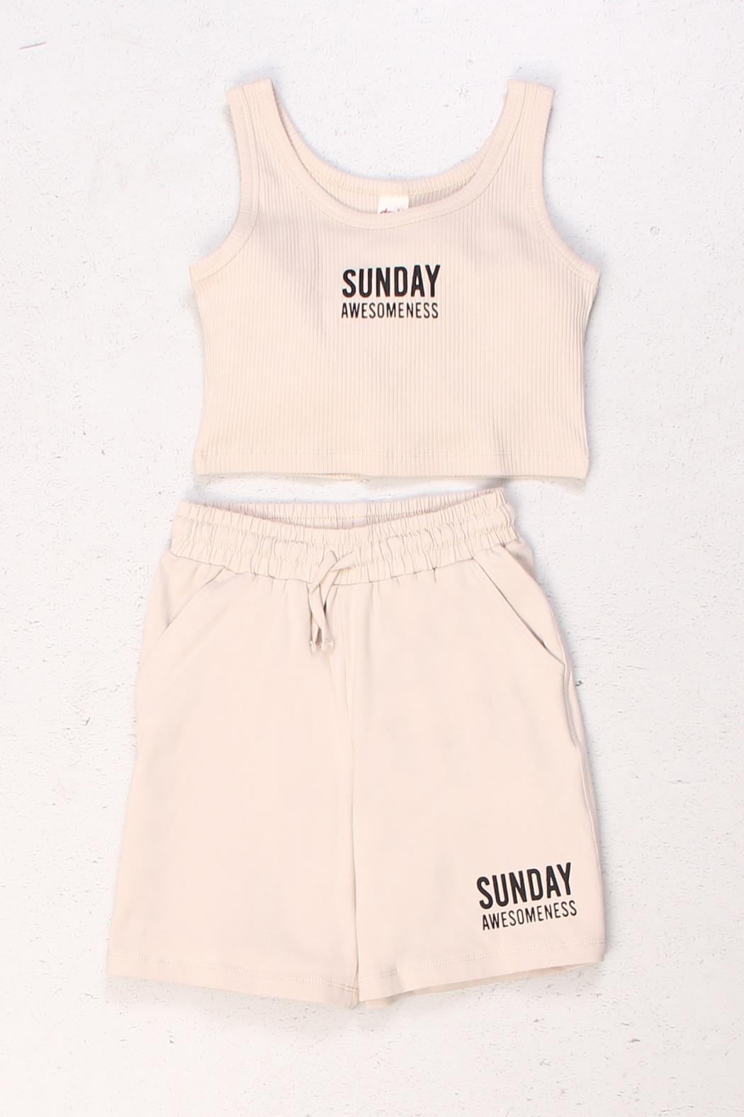 DMB-0464Dmb Kız Penye Crop Şort Takım