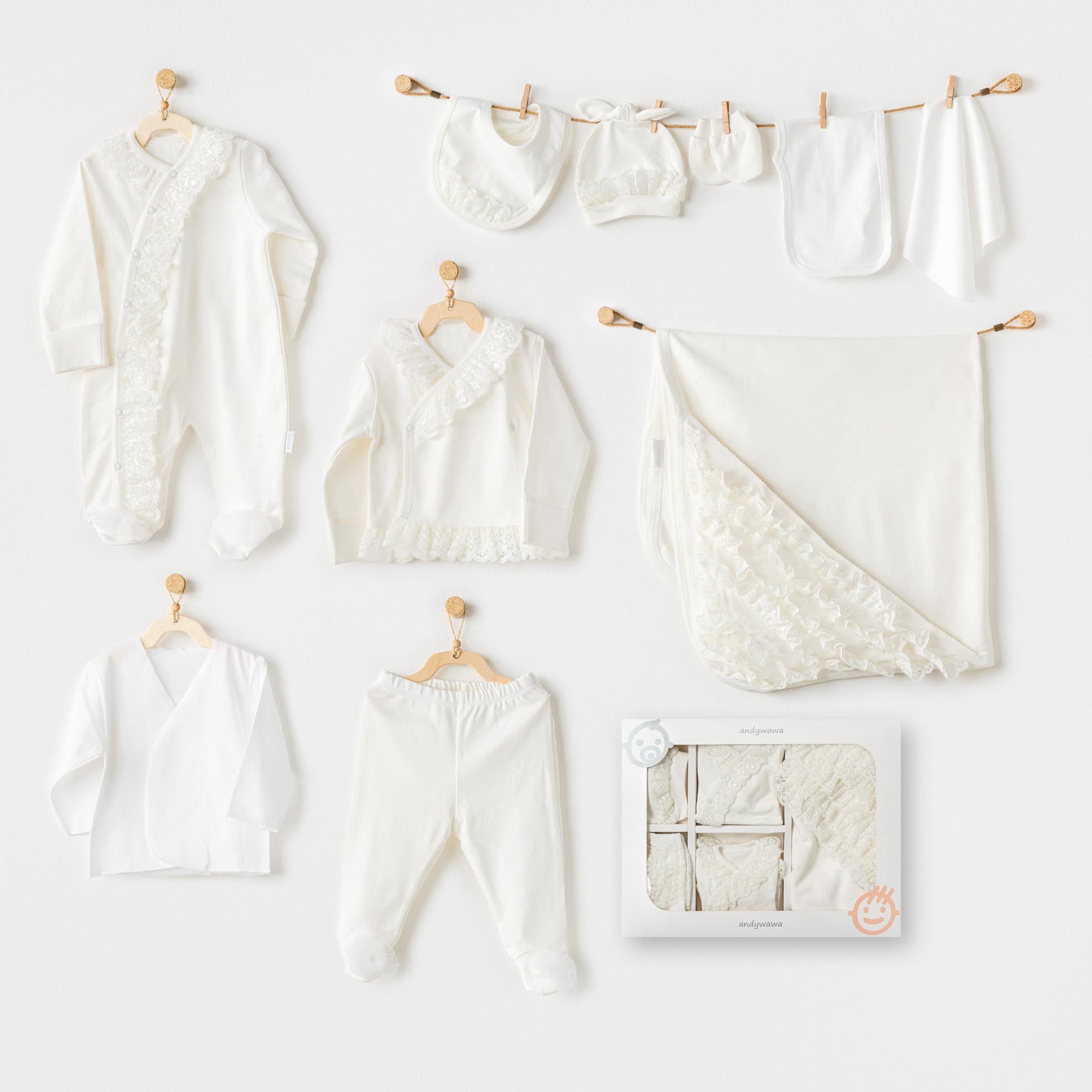 ANW-AC25311Kız Bebek Hastane Çıkışı 10 Parça Newborn Set AC25311