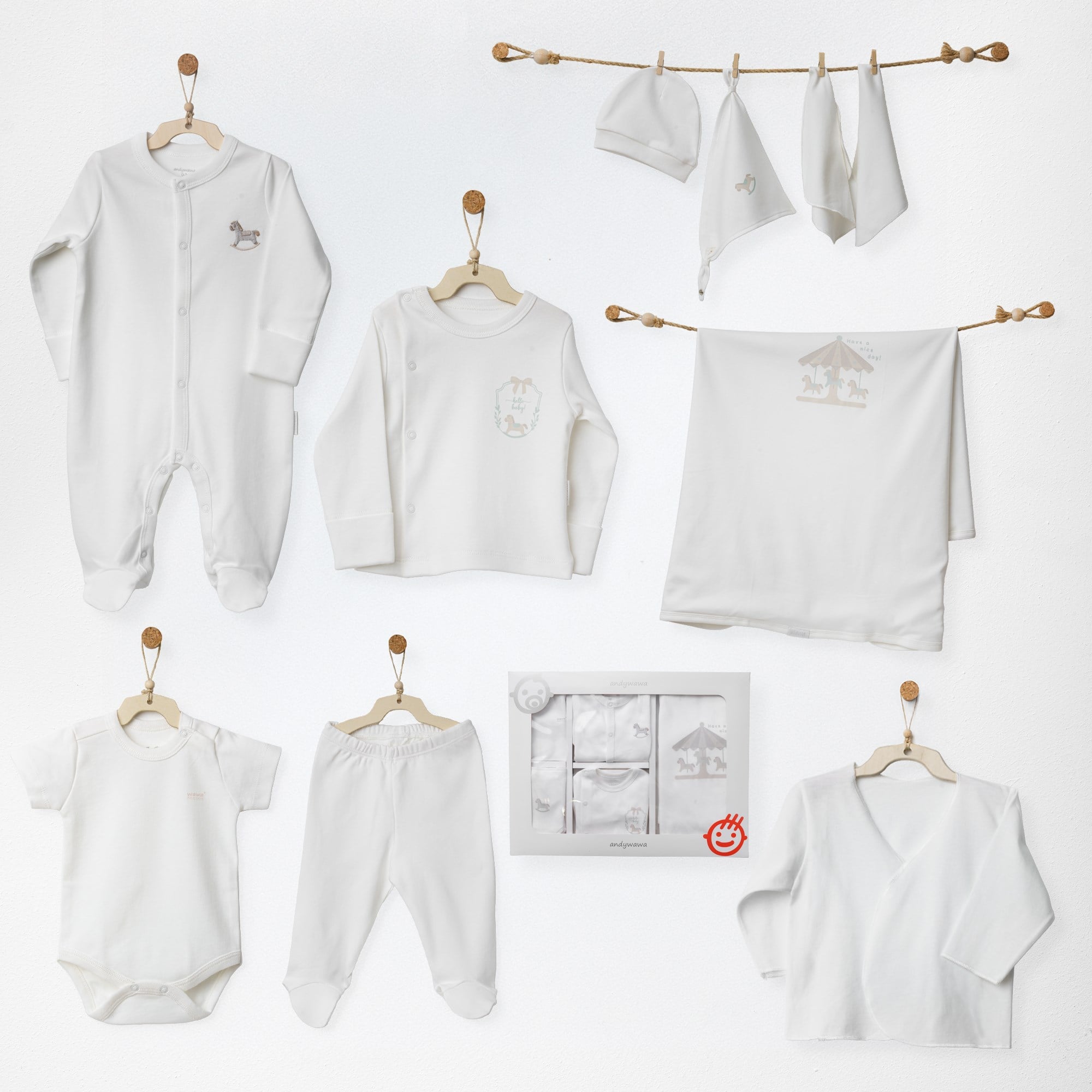 ANW-AC27121Erkek Bebek Hastane Çıkışı 10 Pcs Newborn Set  Royal Baby ANW-AC27121