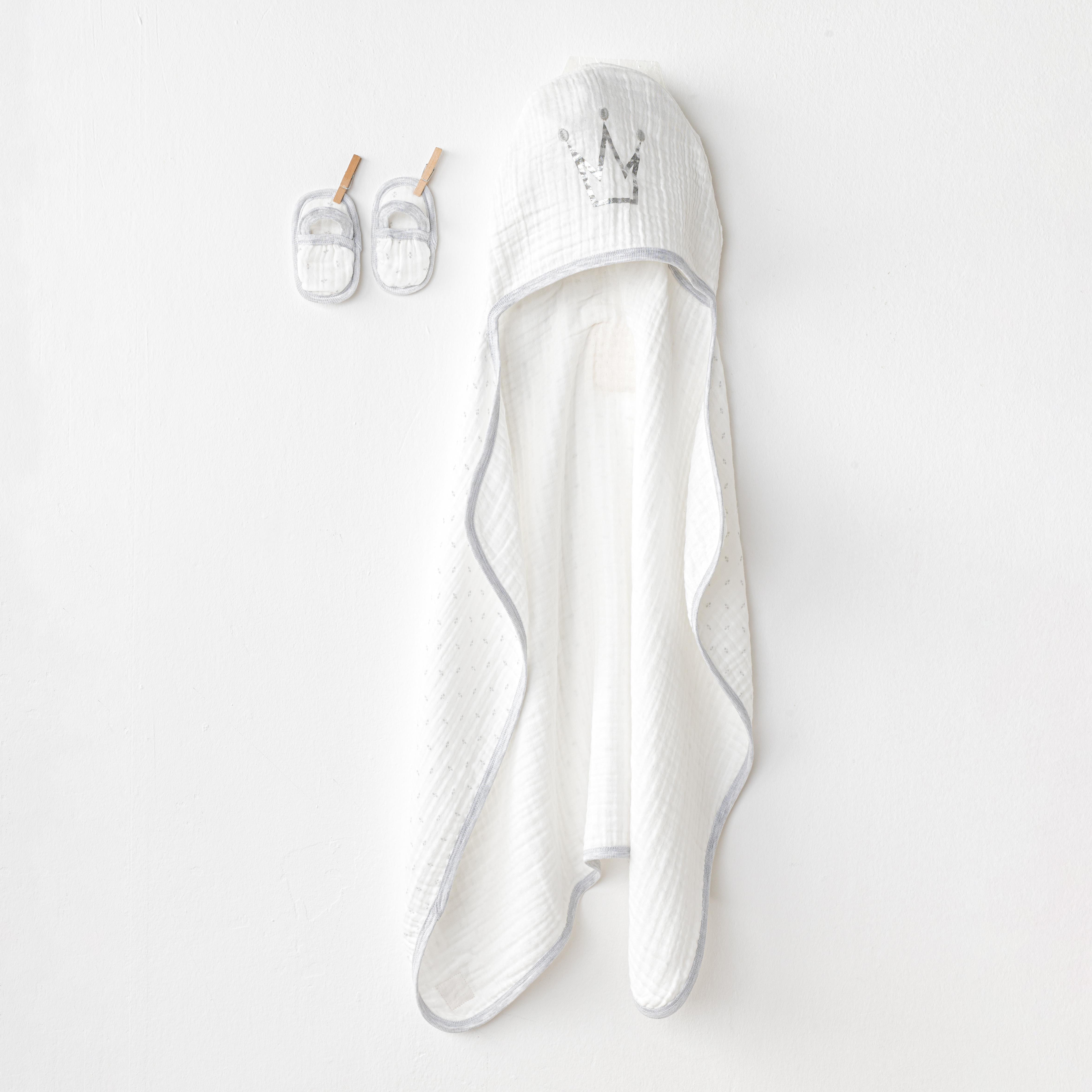 ANW-AC24724Erkek Bebek Havlu Set Towel Set 80x80 cm Muslin Wawa Boys AC24724