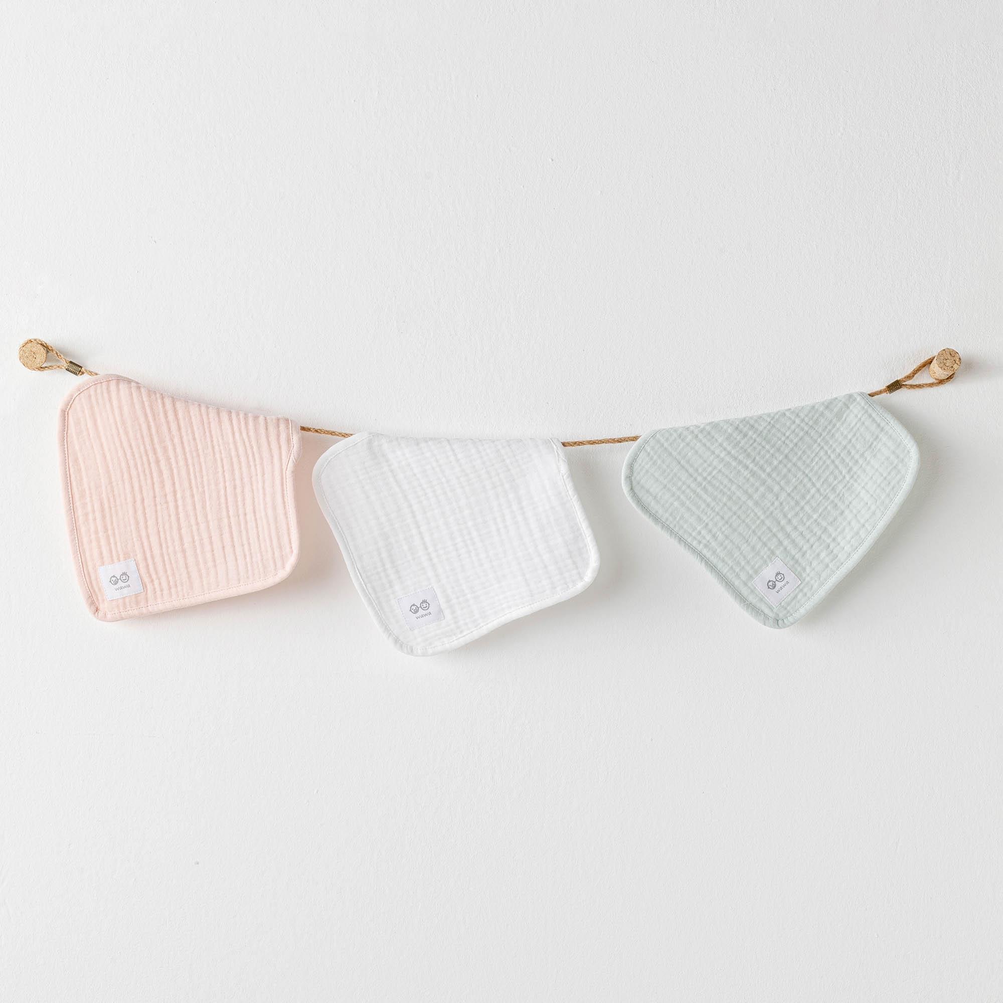 ANW-AC25515Kız Bebek Ağiz Mendili 3 Parça Washcloths 20x20