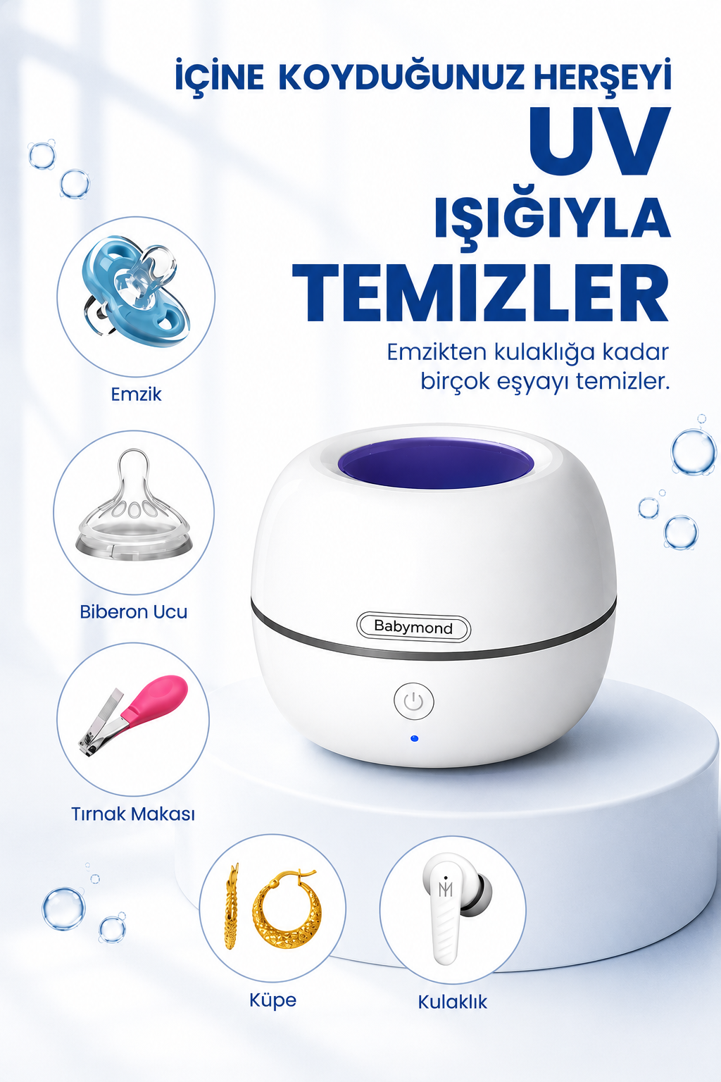 BMN-XS150Cleanaura Ultraviyole Şarj Edilebilir Temizlik Cihazı - Mikrobiyoloji Onaylı