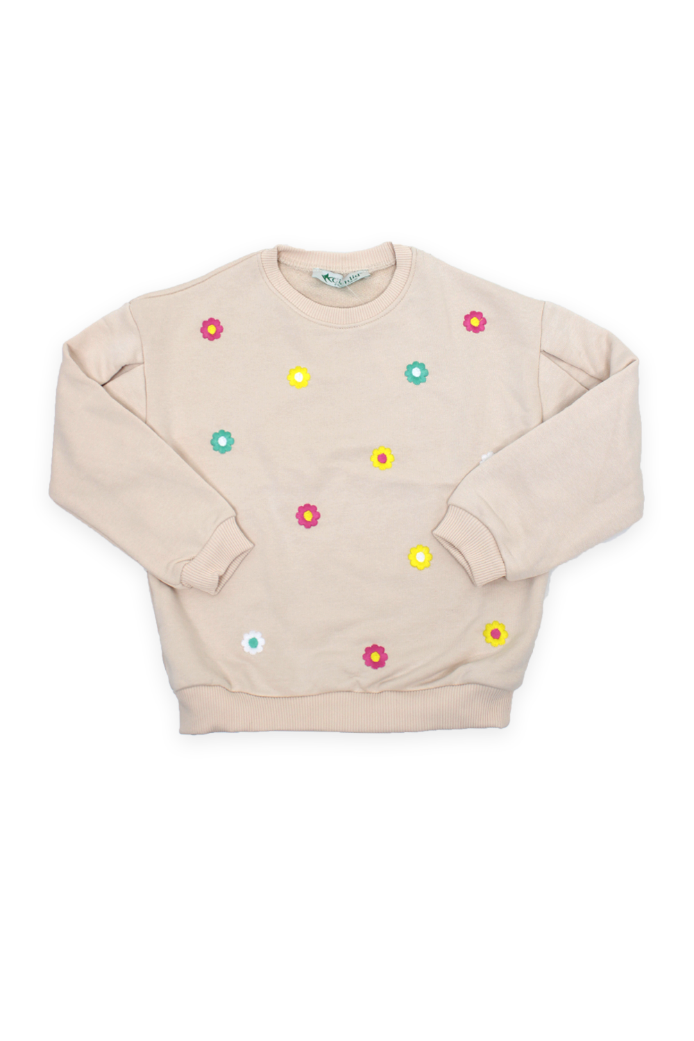 CIC-3601-036Kız Çocuk Çiçek Nakışlı Sweat