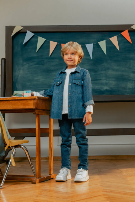 MNY-MNT25E205Kız Çocuk Cepli Denim Gömlek MNT25E205