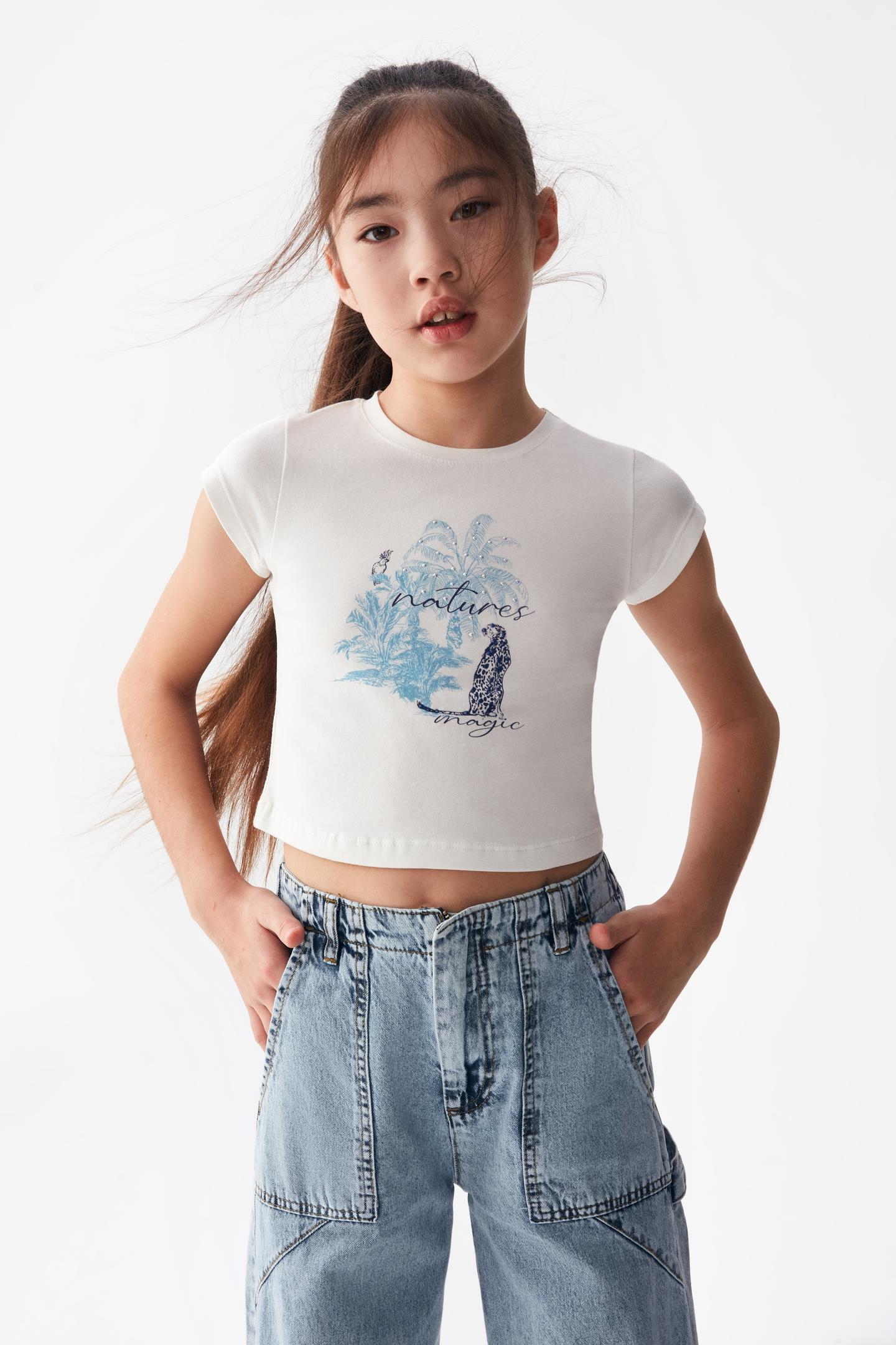 NKY-36319Kız Çocuk Doğa Tshirt 36319