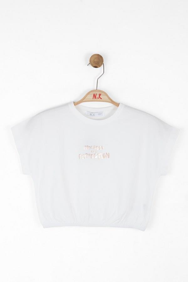 NKY-36573Kız Çocuk Line Tshirt 36573