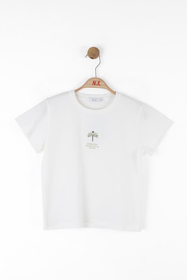 NKY-38423Kız Çocuk Camellia Tshirt