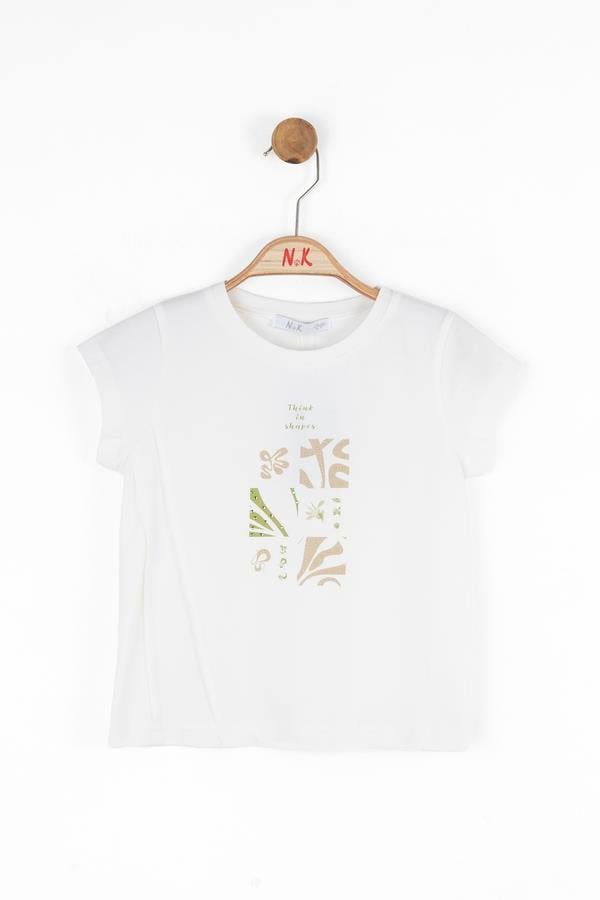 NKY-38503Kız Çocuk Shapes Tshirt 38503