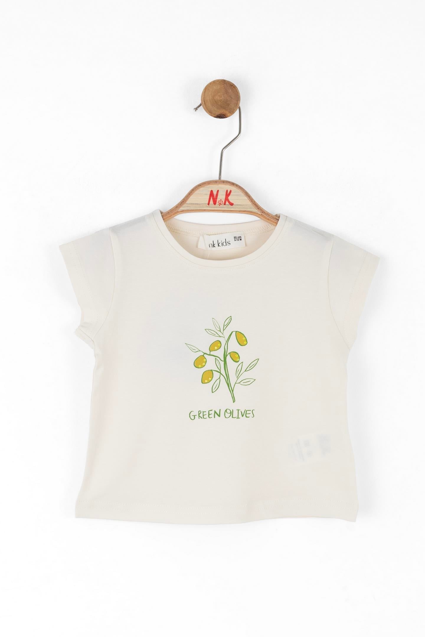 NKY-38607Kız Bebek Olives Tshirt