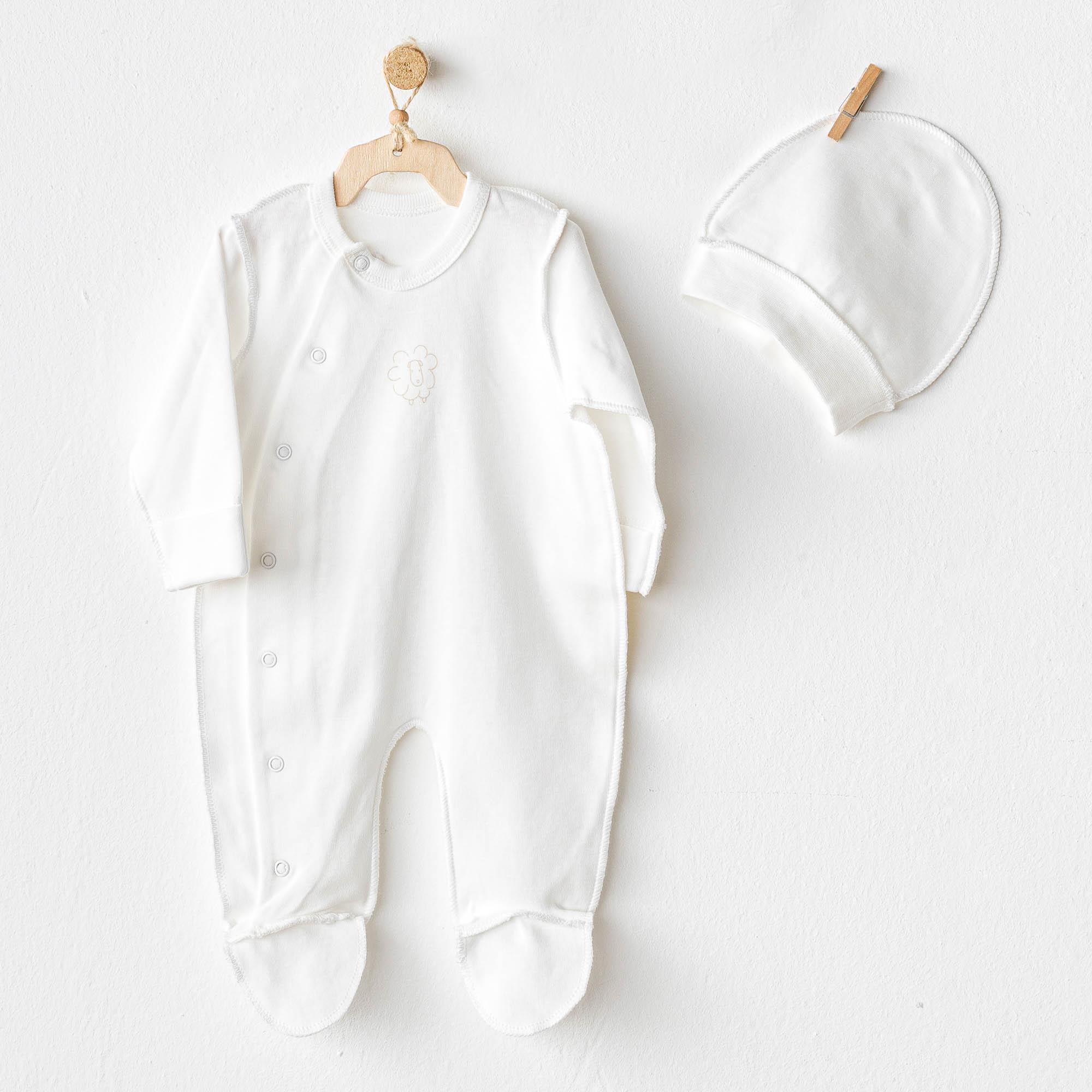 ANW-AC25732Bebek Tulum Takım Romper Hat Organic Prematüre Set